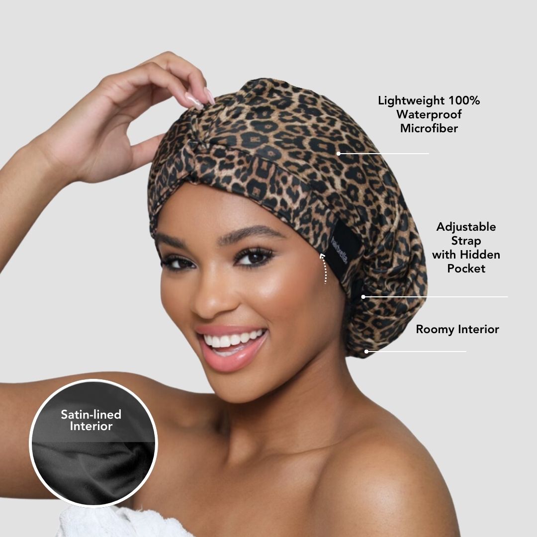 Hairbrella Satin-Lined Waterproof, Adjustable Shower Cap