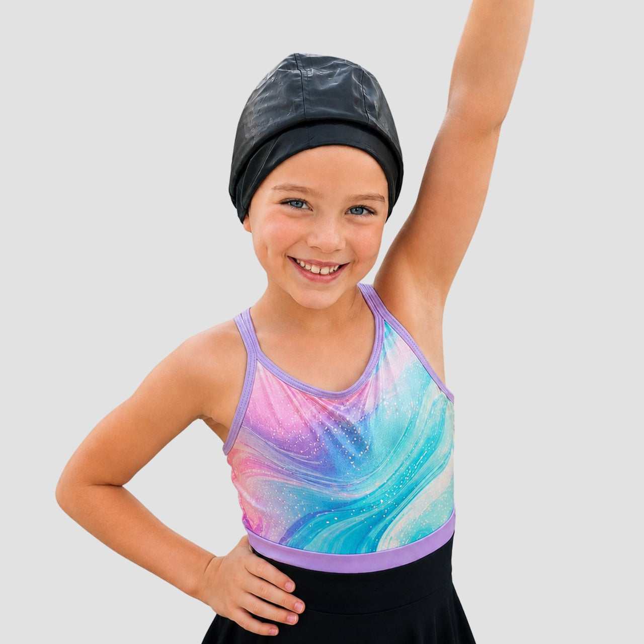 Hairbrella Satin-Lined Waterproof, Adjustable Kid's Swim Cap
