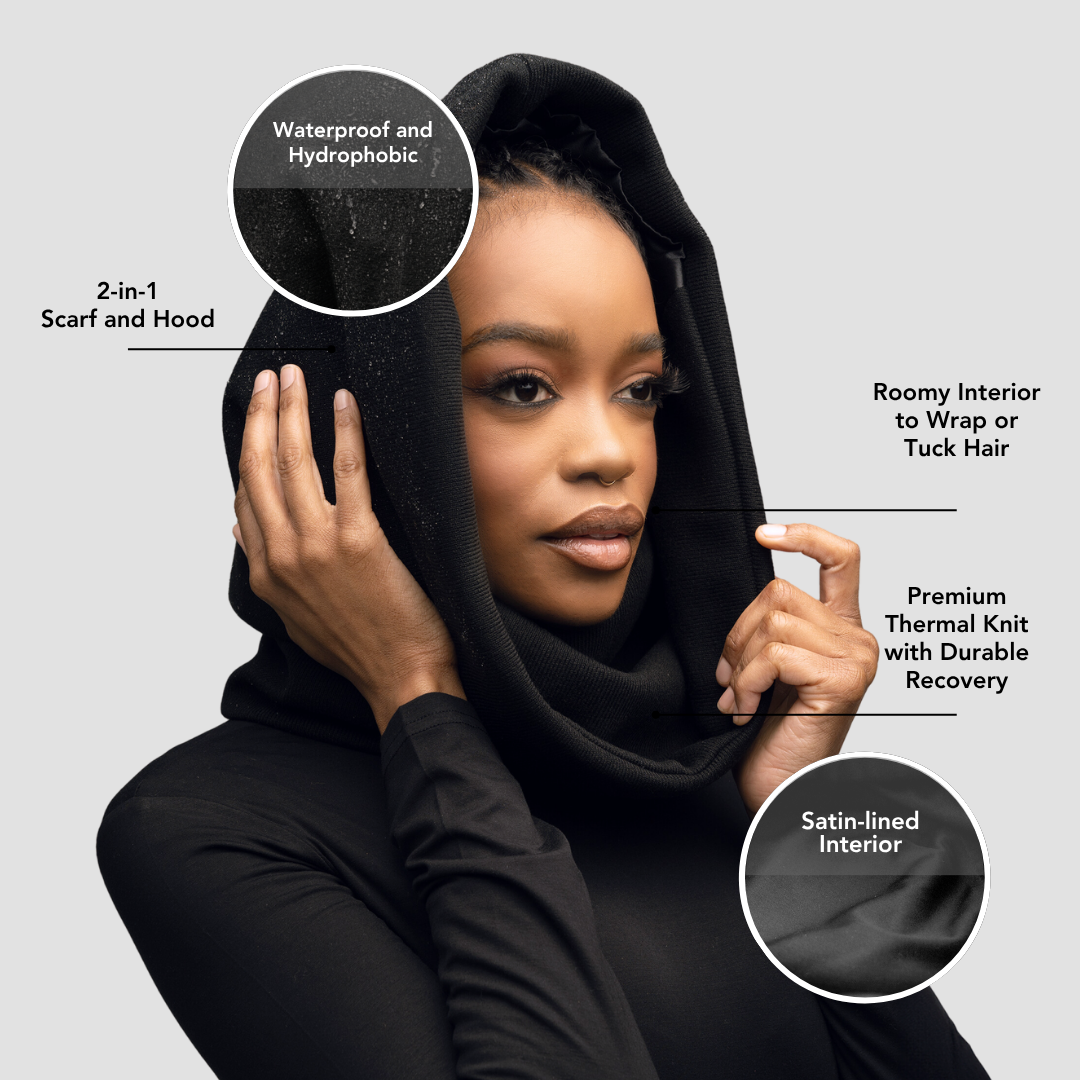 Satin Lined, Waterproof Infinity Rain Scarf