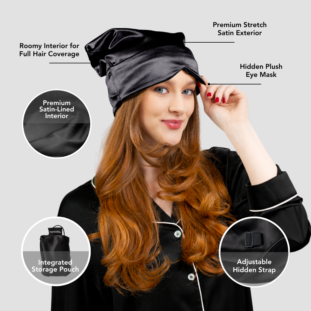 Satin-Lined, Convertible Nap Cap™ with Hidden Eye Mask
